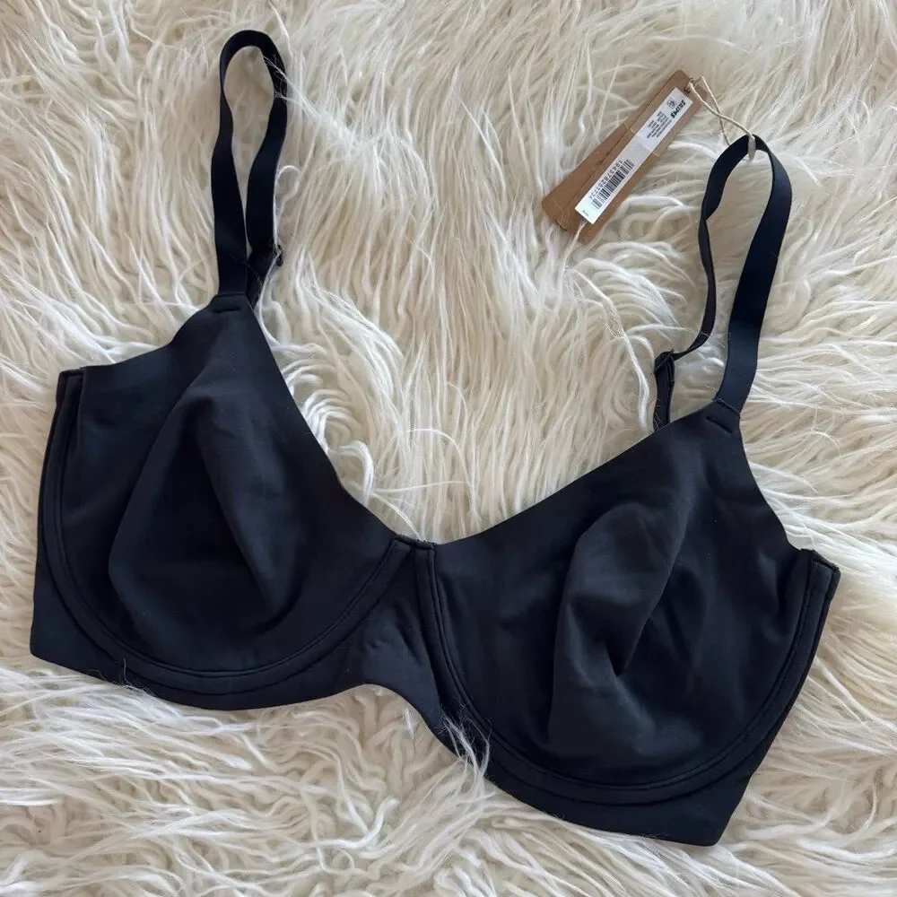 Skims Fits Everybody Unlined Demi Bra Onyx Size 34H - Picture 3 of 5